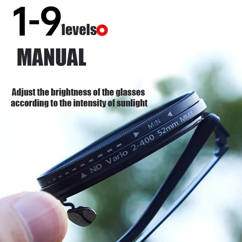 Adjustable 1-9 Sunglasses Fishing Rounded Polarized Glasses with ND Filter Lenses Handcrafted Retro Glasses Unisex Vintage Style