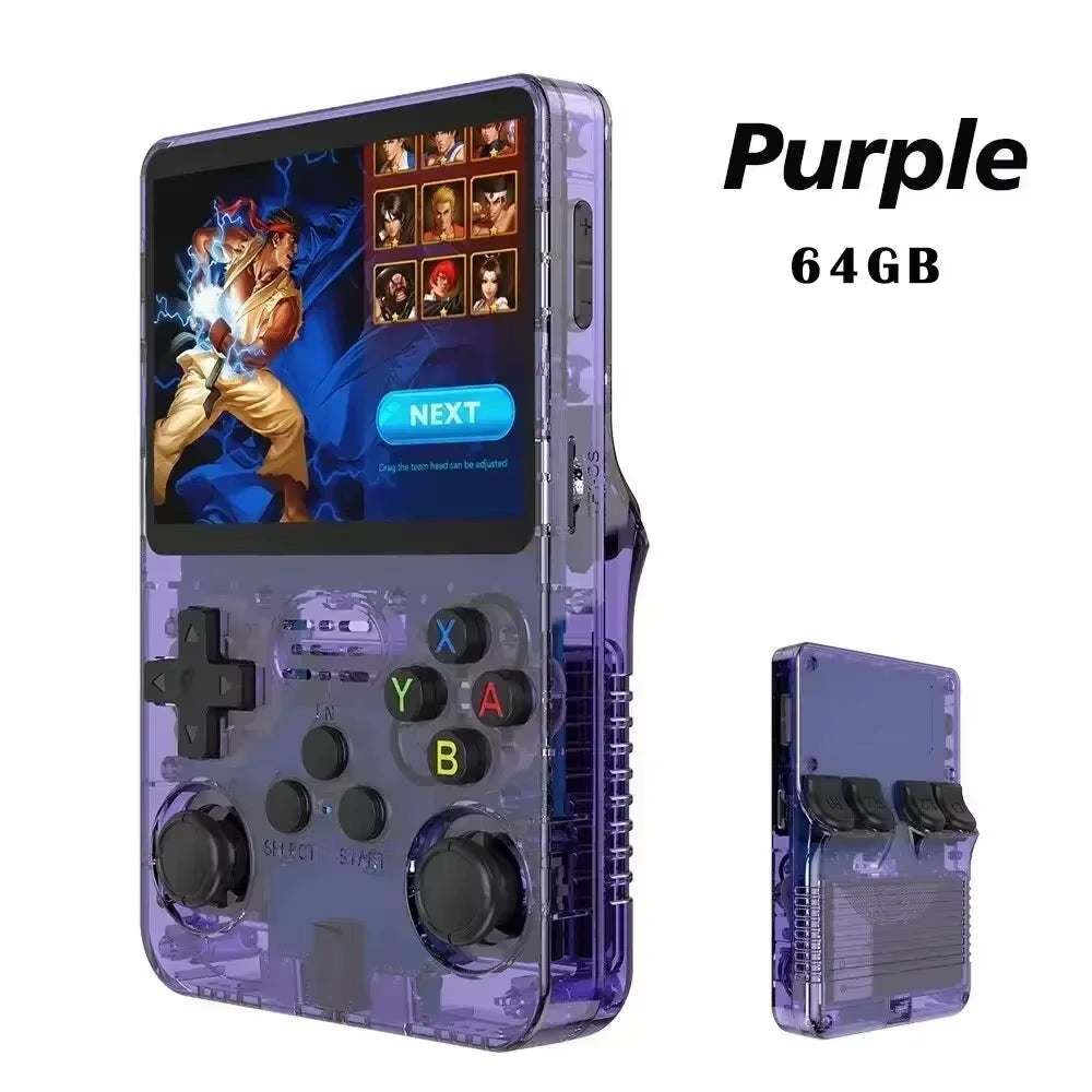 R36S Retro Handheld Video Game Console New Open Source Linux System 3.5Inch IPS Screen Portable Handheld Video 64GB 15000+Games