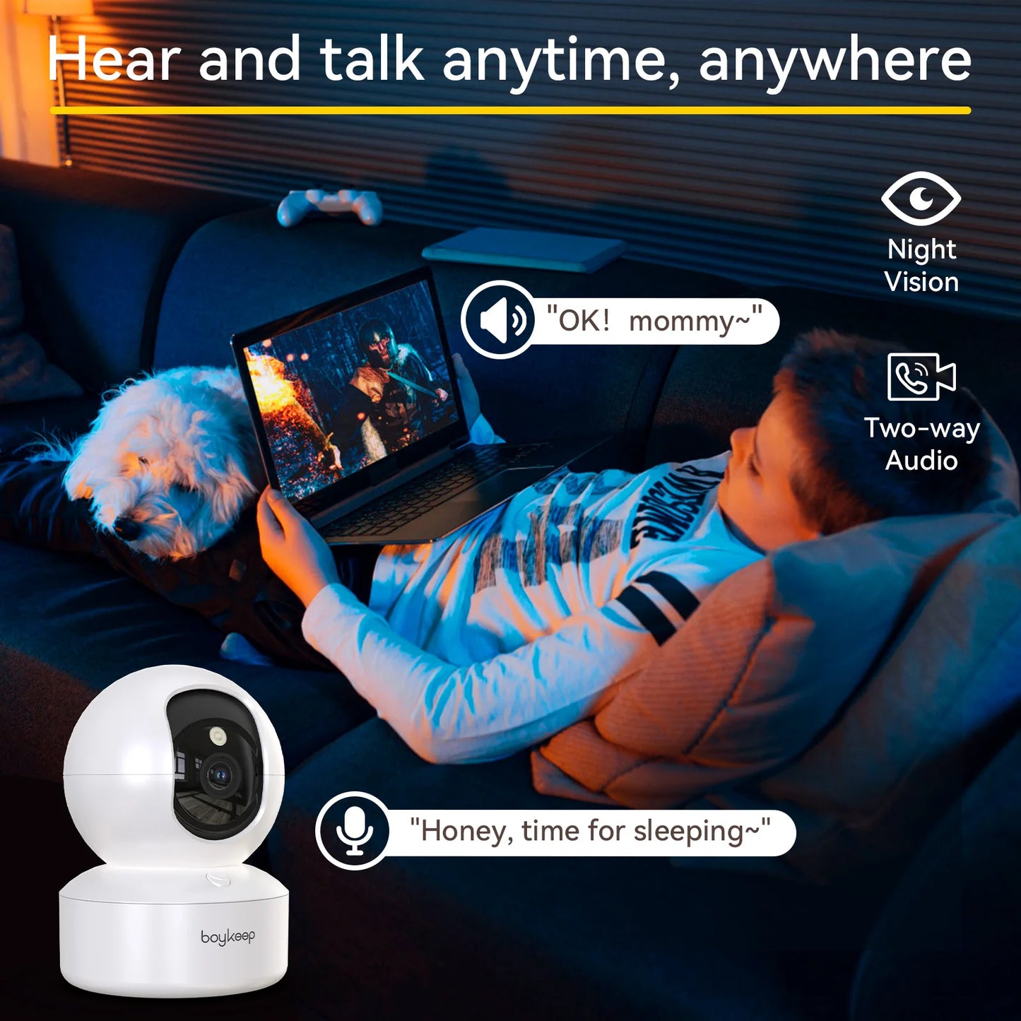 Indoor Security Camera With Motion Detection Night Vision by eprolo