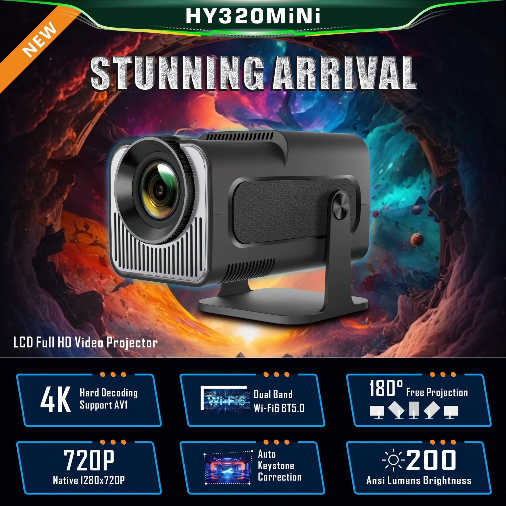 Portable Smart Home Projector For Movies And Presentations by eprolo