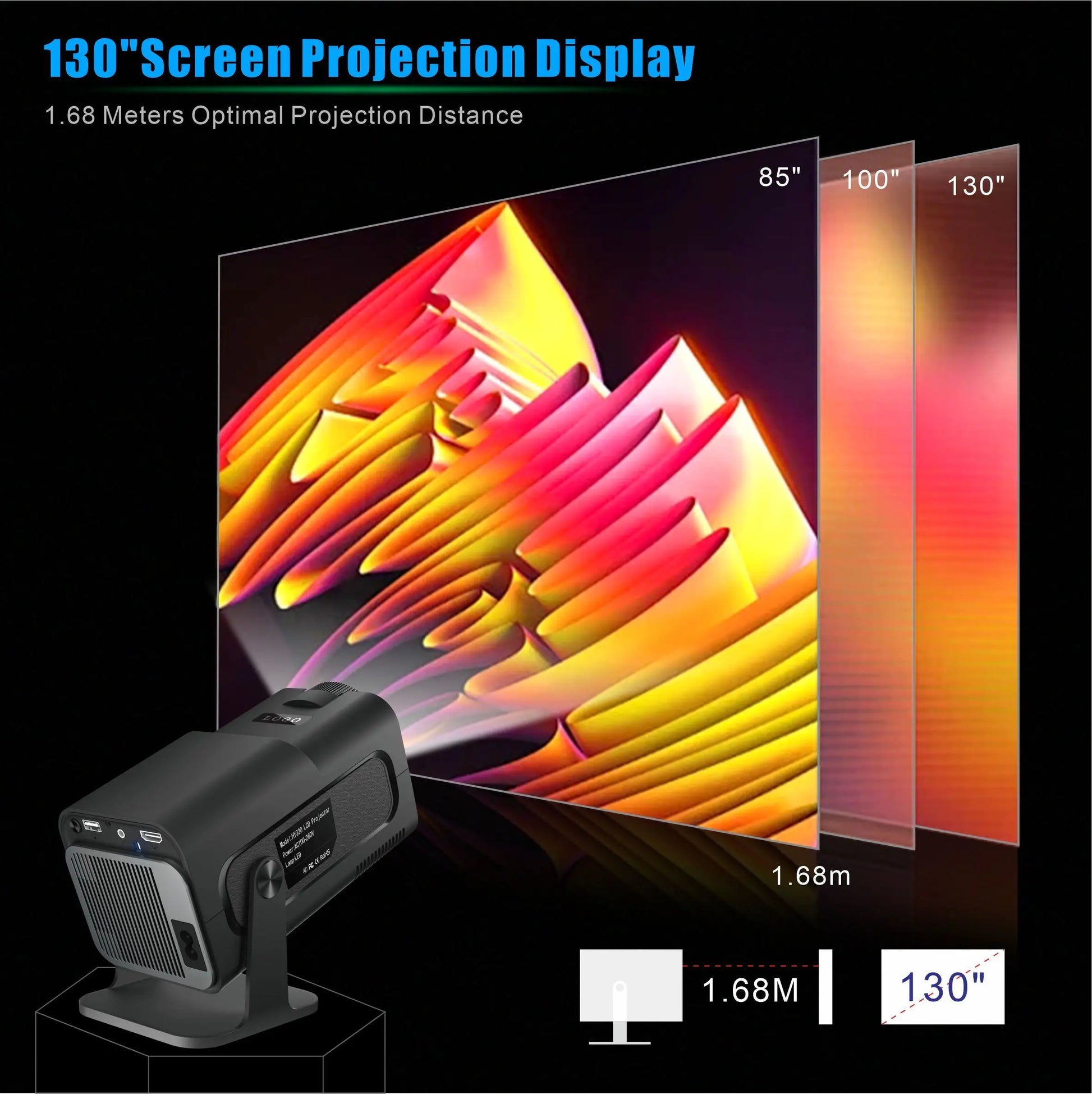 Portable Smart Home Projector For Movies And Presentations by eprolo