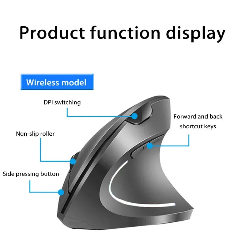 Ergonomic Gaming Wireless Vertical Mouse For Comfort by eprolo