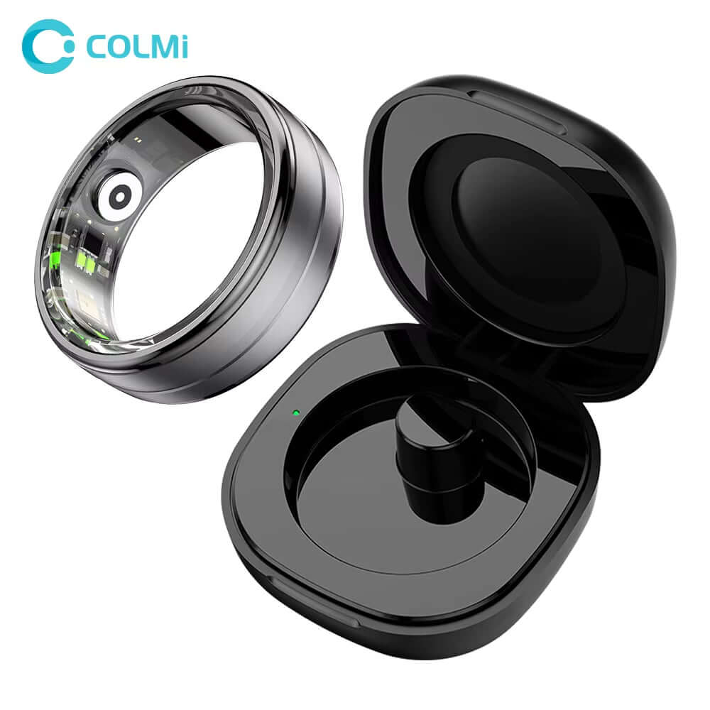 New R06 Smart Ring with Charging Case for Men Women, Heart Rate and Blood Oxygen Monitor, IP68 & 5ATM Waterproof, Sport