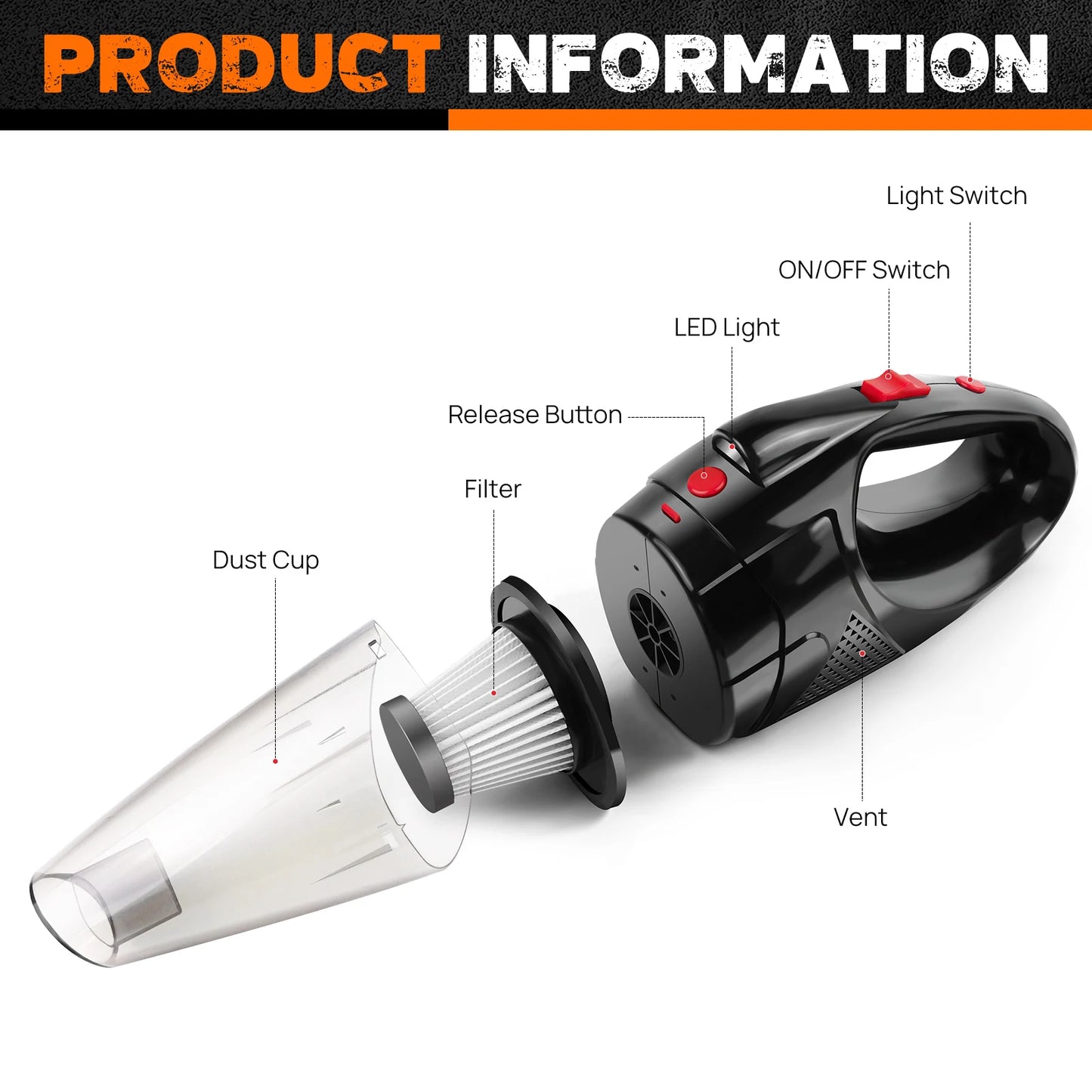 Strong Suction Handheld Vacuum Cleaner For Home And Car by eprolo