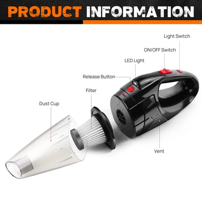 Strong Suction Handheld Vacuum Cleaner For Home And Car by eprolo