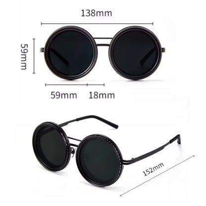 Adjustable 1-9 Sunglasses Fishing Rounded Polarized Glasses with ND Filter Lenses Handcrafted Retro Glasses Unisex Vintage Style