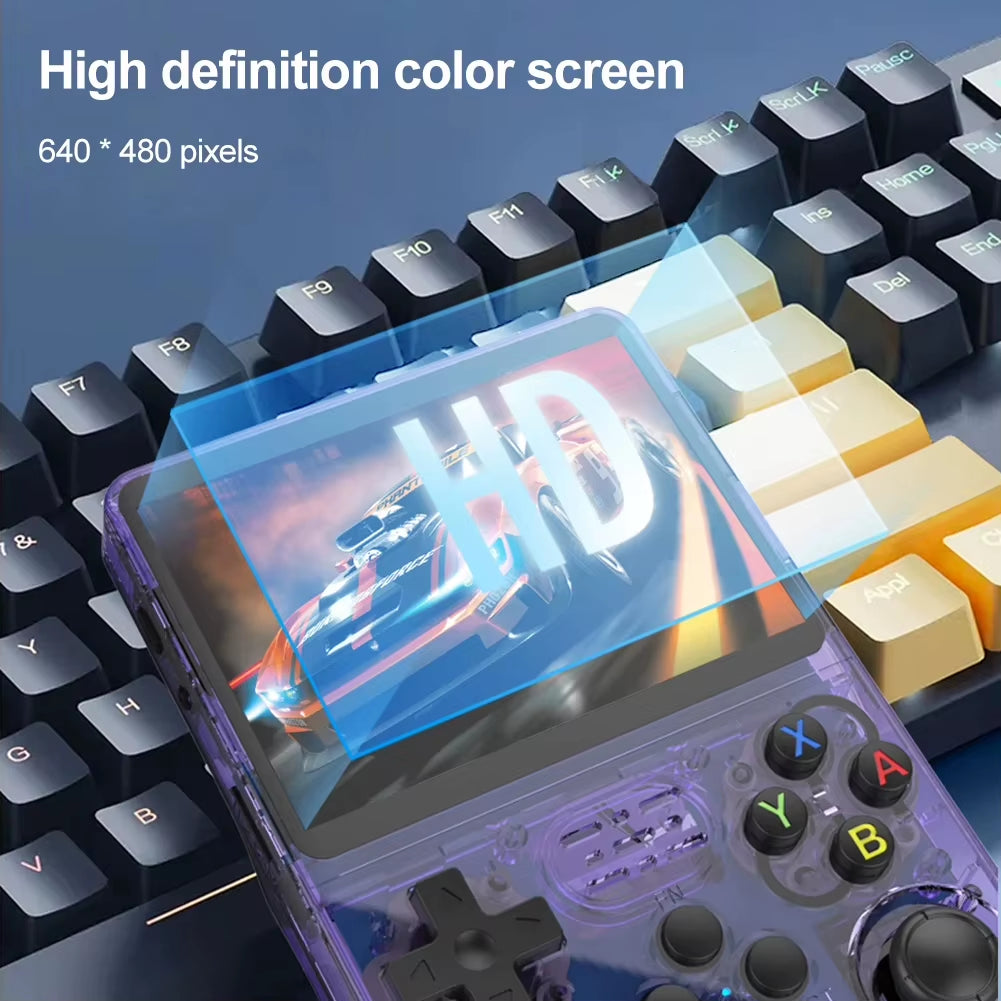 R36S Retro Handheld Video Game Console New Open Source Linux System 3.5Inch IPS Screen Portable Handheld Video 64GB 15000+Games
